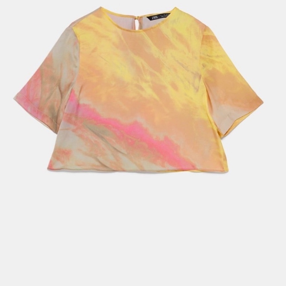 Zara swirl crop top stain blouse